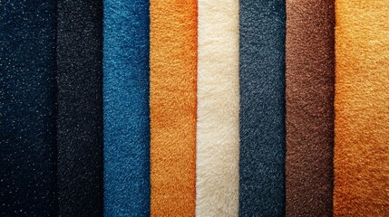 Fototapeta premium Assorted fur fabric samples displayed to showcase their unique textures, realistic designs, and suitability for textile crafting and design projects.