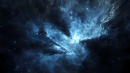 Fototapeta premium Celestial symphony: spectacular meteor shower in mystical deep space with room for text. Meteor. Illustration