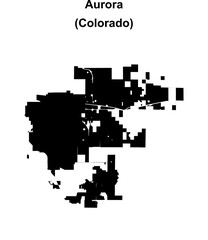 Fototapeta premium Aurora (Colorado) blank outline map