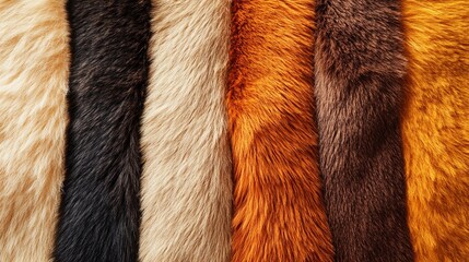 Obraz premium Collection of raw fur swatches showcasing textures and natural patterns