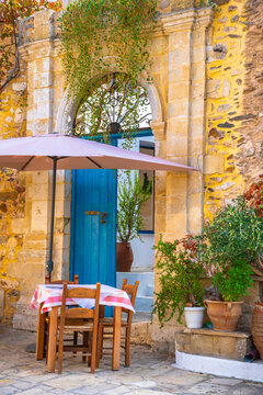 Traditional coastal village of Panormo, Rethimno, Crete, Greece.
