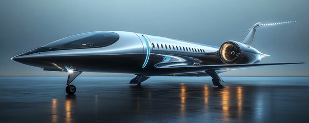 Modern airplane clipart futuristic transportation design, sleek aerodynamic lines, technological innovation