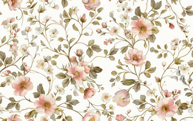 Retro style floral texture art background