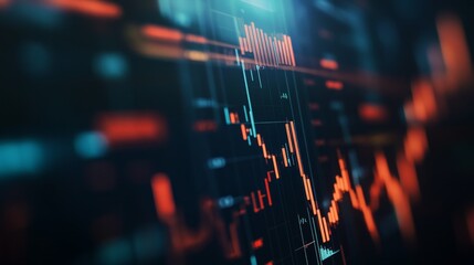 Market analysis data visualization financial sector digital graphic high-tech environment close-up view data trends insights