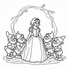 Fototapeta premium kids' coloring art with friendly cartoon characters