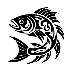 Obraz premium Modern tropical ocean simple fish vector with underwater