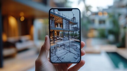 Exploring an augmented reality app for virtual home design in a modern outdoor setting