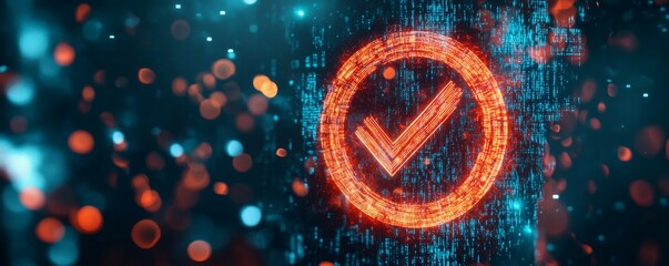 Pulsing Access Denied holographic symbol with static interference, security breach alert