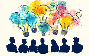 Empowered employees brainstorming during a teamwork session, fostering creativity and innovation, AI Generated