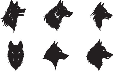 Fierce Wolf Silhouette Vector for Wildlife Art
