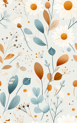 Retro style floral texture art background
