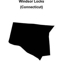 Windsor Locks (Connecticut) blank outline map