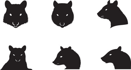 Cute Wombat Silhouette for Animal Artworks
