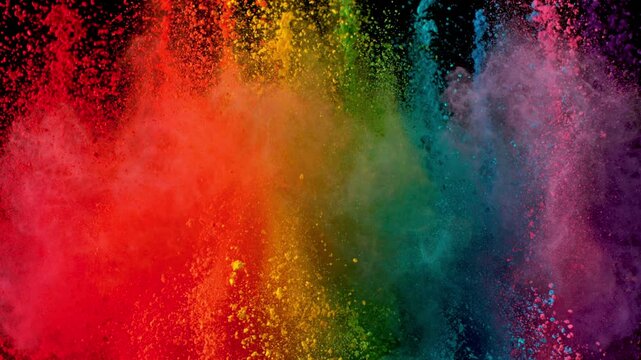Super Slow Motion Shot of Bright Color Powder Background at 1000fps.