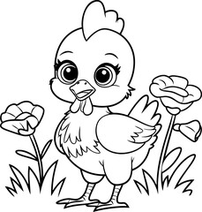 Fototapeta premium Adorable Baby Animals Coloring Page for Kids – Fun and Educational Activity, Creative Coloring Page, Playful Designs