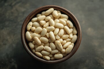 Nutritious organic white cannelloni beans served in a dish