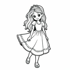 Fototapeta premium children's coloring sheet with a nature-inspired theme
