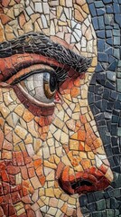 Roman mosaic with copy space vertically 9:16