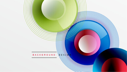 Abstract composition of overlapping circles with smooth gradients and transparency effects. Clean and modern design emphasizing depth, symmetry, and a minimal aesthetic