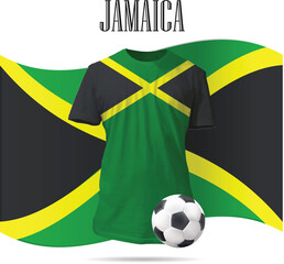 Jamaica, t-shirts, kits, jersey and flags collection. national flags and shirts of soccer team