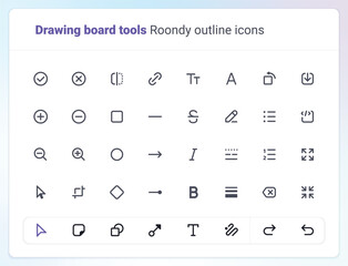 Drawing tool interface board Roondy iconset