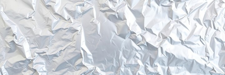 Shiny silver foil with wrinkled texture for elegant backgrounds, surface, design