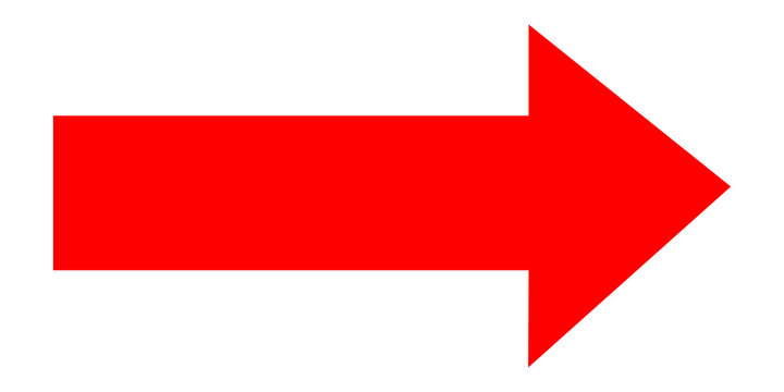 recommend clip art: Bold red arrow icon pointing to the right for clear direction and navigation