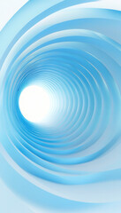 Soft blue tunnel leading to a bright light creates a serene and calming atmosphere for meditation and relaxation