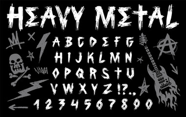 Creative heavy metal typography and symbols