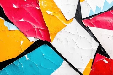 Vintage punk zine cover featuring chaotic text and bold stencil illustrations in high-contrast colors with distressed textures