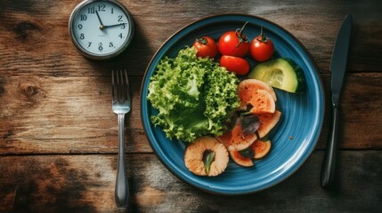 Time management diet and healthy eating concept , Generative Ai.