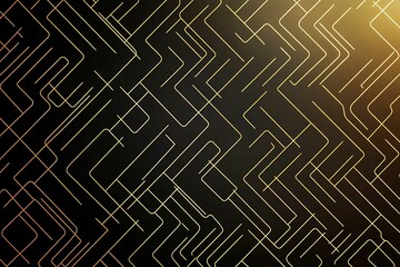 Abstract dark geometric background featuring glowing golden lines and sparkles, creating a modern, futuristic, and elegant design.