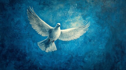 Celebrate International Day of Peace on September 21st. The dove, a symbol of freedom, hope, and world peace, soars on a blue backdrop, embodying the spirit of this meaningful day.