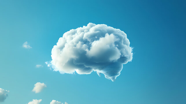 Brain shaped cloud resembling the human brain. Serendipity. Illustration