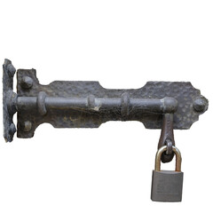  Close-up of an Old, Rusty, and Dirty Metal Lock Detail