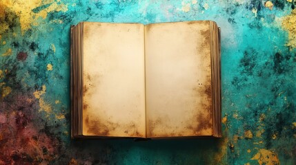 Digital image of a blank book on an abstract background.