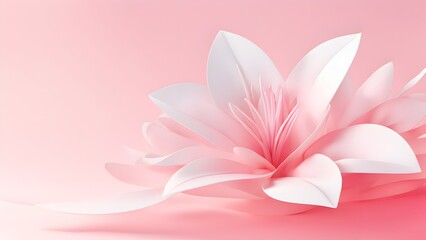 Obraz premium A minimalist and calm 3D Azalea abstract design representing the freshness of spring.