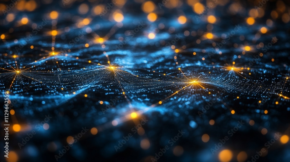 Poster blockchain technology creating transparent networks for secure transactions in modern finance