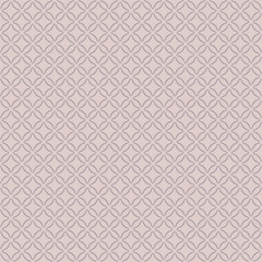 Simple minimalist abstract geometric seamless pattern. Subtle minimal vector texture with small rounded shapes in regular grid, diamonds, rhombuses. Background in soft pink tones. Repeated geo design