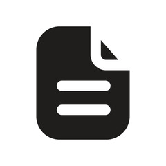 The image shows a simple white icon depicting a document file commonly used as a symbol for data storage or file management.