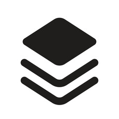 A minimalist digital graphic featuring a white layered geometric design against a dark gray background.