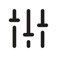 The image shows a simple graphic of three vertical sliders symbolizing audio equalizer controls.