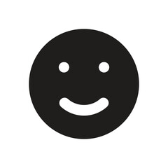 The image shows a minimalist pixel art smiley face icon on a dark gray background.