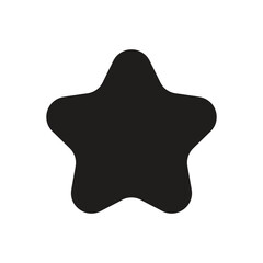 The image depicts a simple white five-pointed star against a dark gray background  a minimalist design.