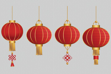 Chinese lanterns. Japanese asian new year red lamps festival chinatown traditional realistic element asia religion symbol