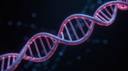 Glowing Neon DNA Helix