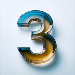 Numeri in cristallo con sfondo bianco