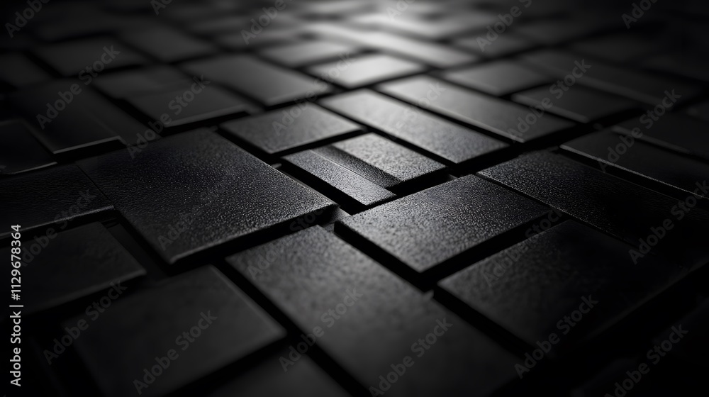 Poster abstract black rectangular blocks pattern texture