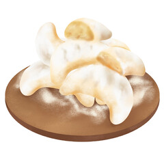 Putri Salju with Sugar Powder Indonesian Cookies Illustration