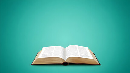 A simple vector of a Christian Bible with an open page, symbolizing the holy book of Christianity. Open Bible minimalist design.